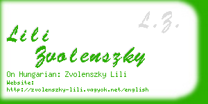 lili zvolenszky business card